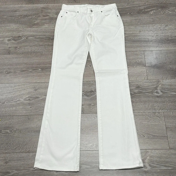 7 For All Mankind Kimmie Bootcut White Denim Jeans 30 - Picture 7 of 16